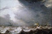 MOLYN, Pieter de Dutch Vessels at Sea in Stormy Weather oil painting reproduction